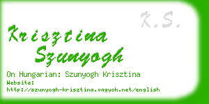 krisztina szunyogh business card